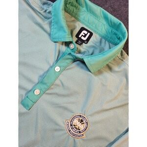 FootJoy Golf Polo Men's L FJ Logo Performance Green PGA Member Patch